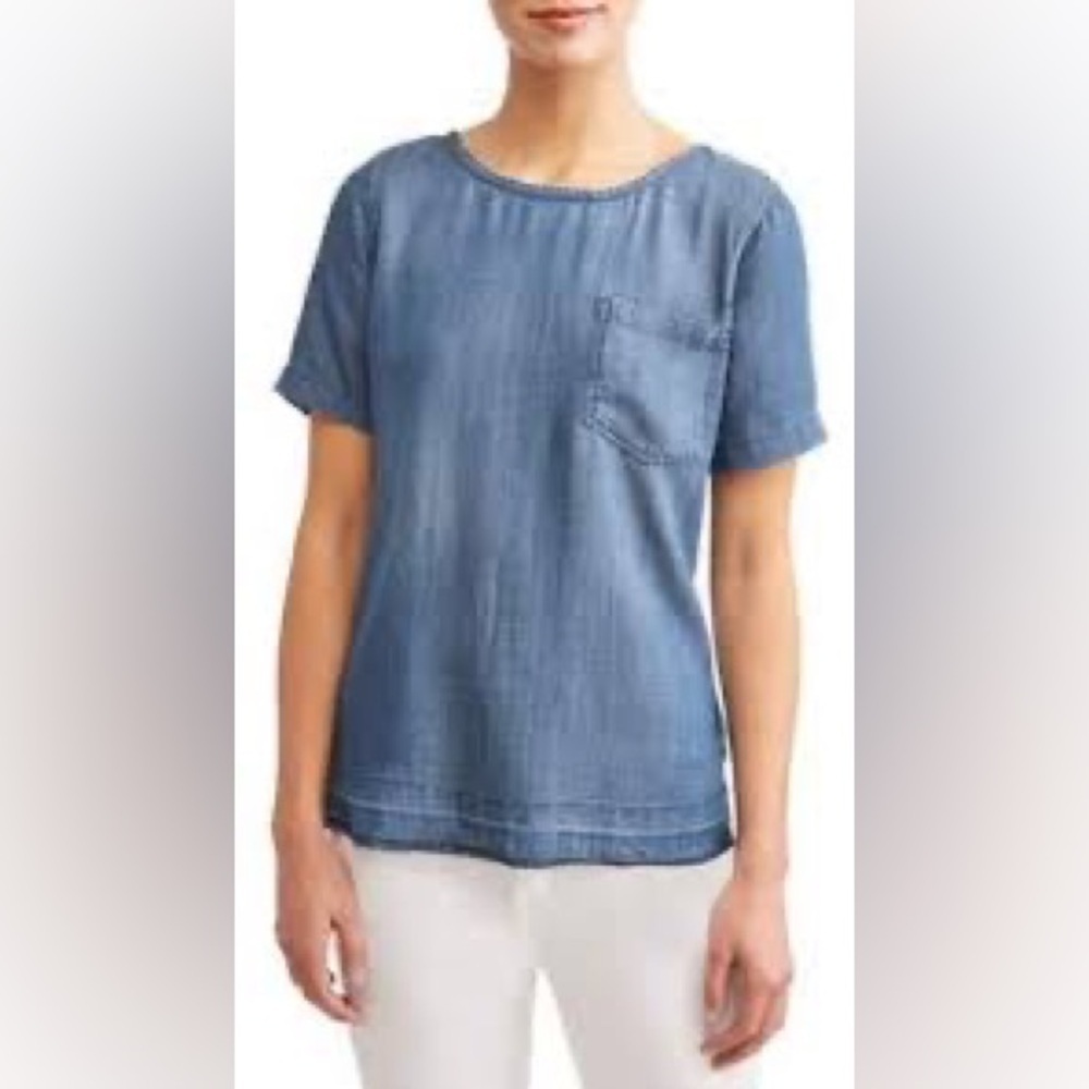 NWT Alexander Jordan Tencel Denim Look Shirt, Size 1X